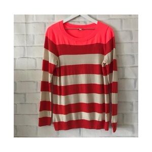 GAP Red and Cream Striped Sweatshirt